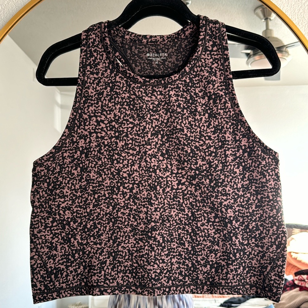 Athleta Black and Brown Racerback Tank SZ XL